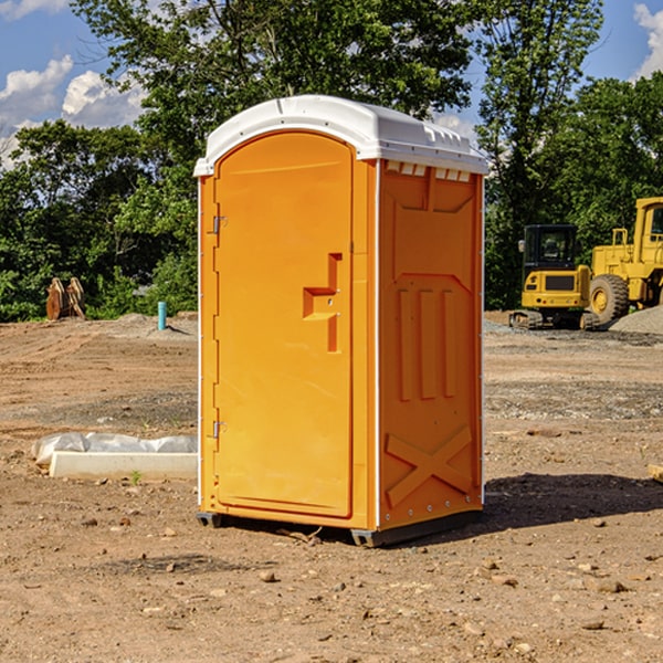 how often are the portable restrooms cleaned and serviced during a rental period in Jane Lew